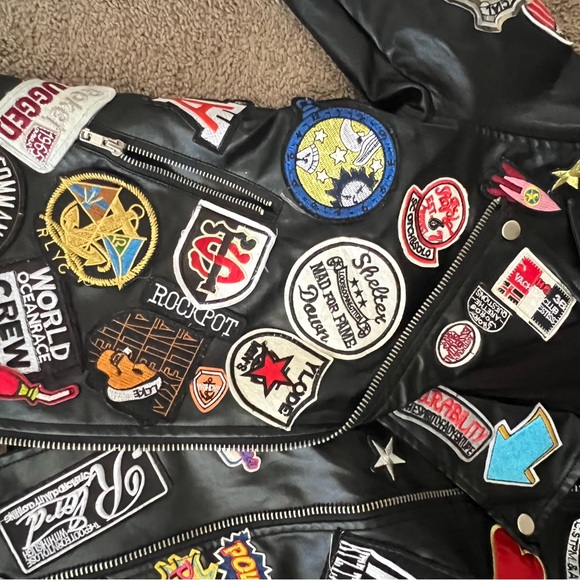 Leather Jacket with Patches - Picture 2 of 4